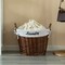 Wickerwise Handwoven Laundry Basket with Liner & Handles - Boho Decorative Storage Hamper for Clothes Blankets Pillows and Towels - Ideal for Laundry Room Bathroom Bedroom and Living Room
